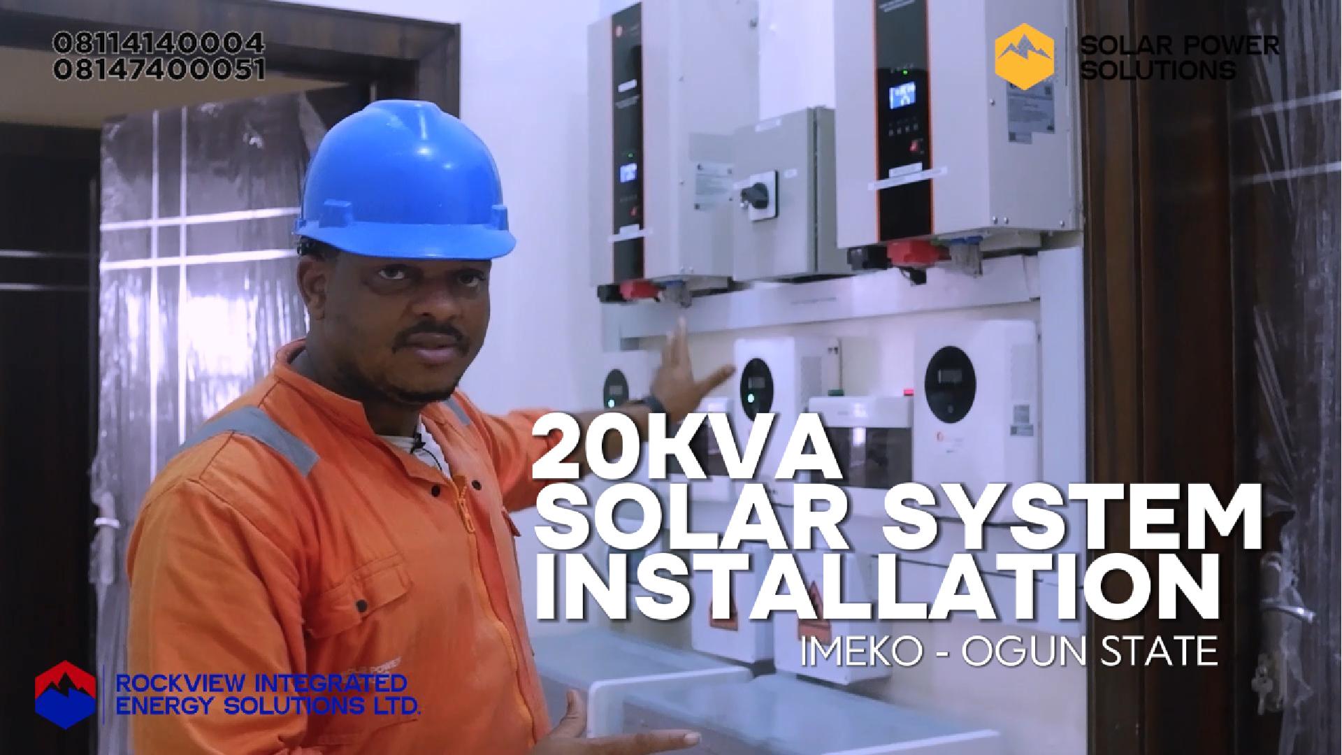 20KVA WITH 3UNIT OF 17.5KWH LITHIUM BATTERIES AND 33 UNIT OF 55W SOLAR PANELS